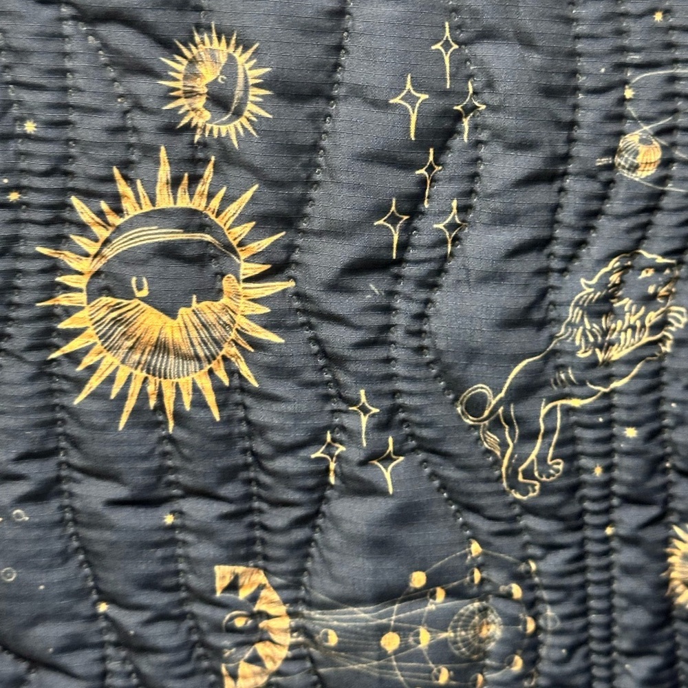 Johnny Was Navy Blue Embroidered Quilted Jacket - Picture 10 of 11